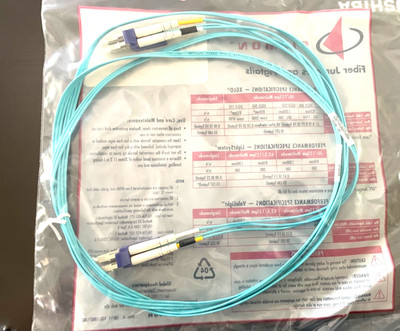 LOT OF 10 SIEMON M-J2-LCLC5L-02 50/125 AQUA FIBER JUMPERS/PIGTAILS