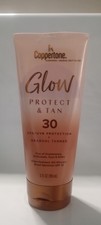 Coppertone Glow Protect Tan Sunscreen Lotion Gradual Self Tanner SPF 30 Ex 2/26
