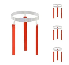 4 Players Flag Football Belts and Flags (4 Adjustable Belts) & (12 Red Flags)