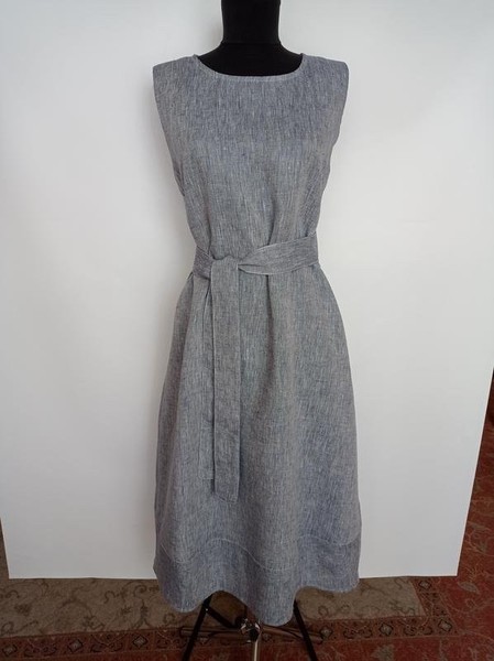 Women Phase Eight Dress Grey Linen M
