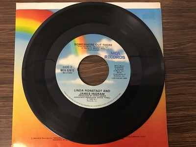 Linda ronstadt and James Ingram Somewhere out there 45 Soul Pop Rock Record 80s
