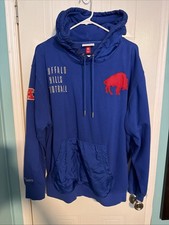 Mitchell  Ness Buffalo Bills NFL Team OG 2.0 Fleece Hoodie Mens Large Blue VTG