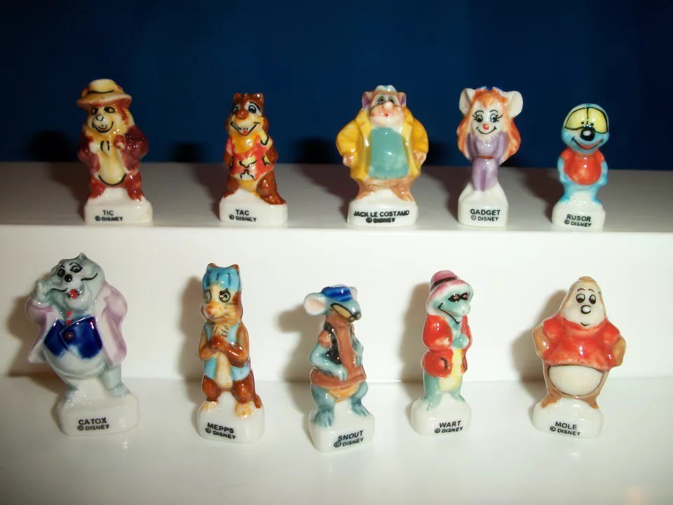 CHIP AND DALE Disney 2003 Set 10 FIGUREN 3cm Porzellan FEVES Frankreich CIP und CIOP 6890₽