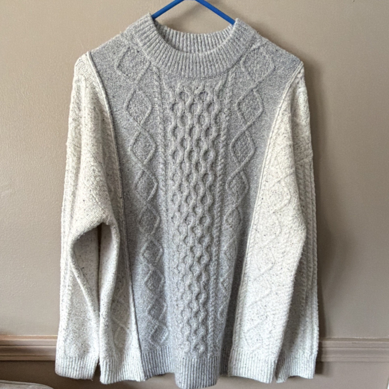 Universal Thread Cable Knit Pullover Sweater Gray… - image 1