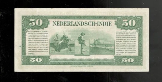 Indias Neerlandesas, 1943, 50 florines, P-116, ¡CRISP UNC! Foto 2 de 2