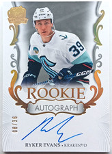 2023-24 UD The Cup Gold Foil Rookie Auto Ryker Evans /36 Seattle Kraken