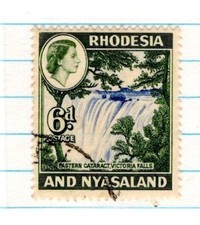 Rhodesia Queen Elizabeth II Postage STAMP 6 Shilling SA-37