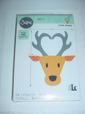 RARE RETIRED SIZZIX BIGz L REINDEER HEAD CRAFT CUTTING DIE LYNDA
