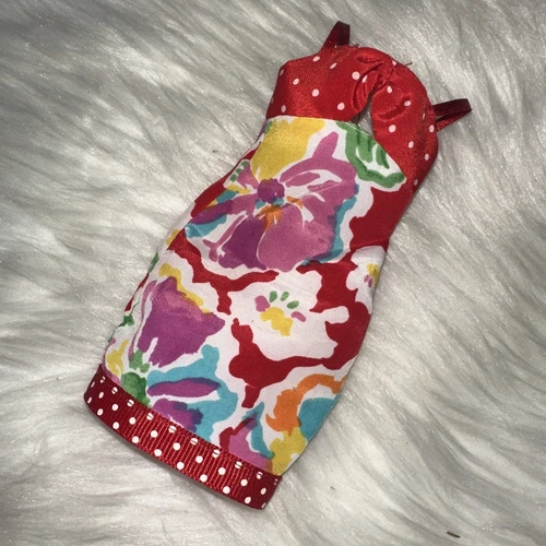 Vintage Paris Pretty Barbie #1907 Doll Floral Red Polka Dot Dress