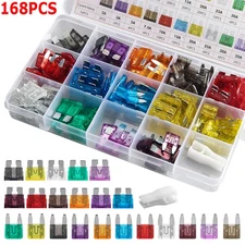 114Pcs mini & 54Pcs Standard Blade Fuse Assortment for Auto Car Truck Motorcycle