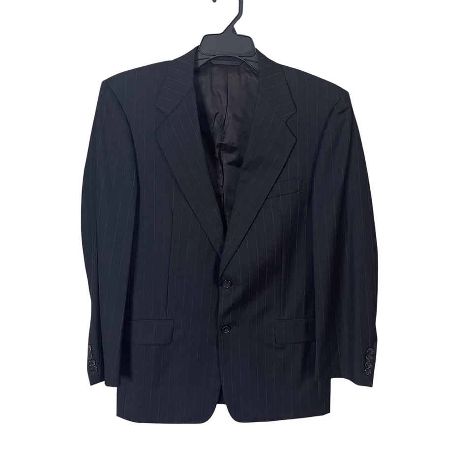 Hickey Freeman 2pc Suit Men’s 38R Black Loro Piana Tasmanian Super 120s Wool - Image 2 of 4