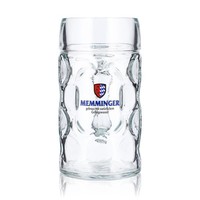 Memminger Bier Glas 1L Krug Rastal Isar-Seidel Bierkrug Bierglas MaßKrug