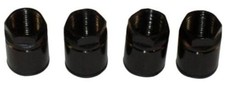 Set of 4 Nuts- Universal Black TPMS Sensor Air Valve Stem Mounting Nut Tire
