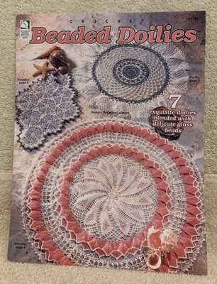 1999 House Of White Birches 7 BEADED DOILIES Crochet Pattern Leaflet #101145 GUC