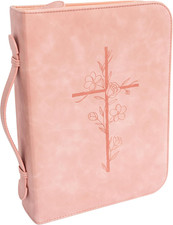 Bible Cover Case for Women PU Leather Large Bible Case with Minimalist Debosse