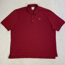 Lacoste Polo Shirt Mens 3XL Red Cotton Short Sleeve Classic Croc Logo Peru