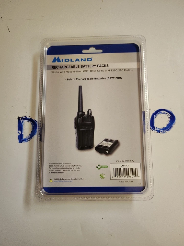 Midland Two-Way Radio Rechargeable Battery. AVP-17 /BATT-5RX *Authentic* - Image 3 of 4