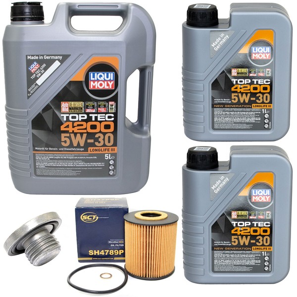 MotoröL Filter Set 5W-30 Liqui Moly 7 Liter + Schraube FüR Bmw 5Er X5 3Er E46-image