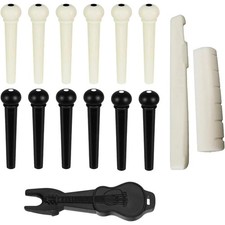 12Pcs Acoustic Guitar Bridge Pins, Guitar String Pins Pegs with Bridge Pin Pulle