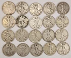 90% Silver Walking Liberty Half Dollars - Roll of 20 - $10 Face Value 1934-1947