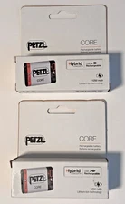 Petzl Headlamp Rechargeable Lithium Core Hybrid System Batteries 2x Lot Set-NEW!