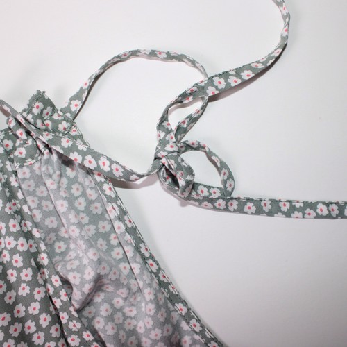 NWT Gap Women High Neck Tie Straps Tank Top Blouse Top Shirt Size L Olive Floral - Picture 11 of 13