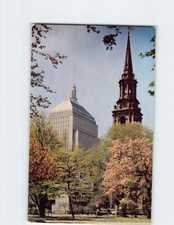 Postcard The John Hancock Building and The Arlington Street Church Boston MA