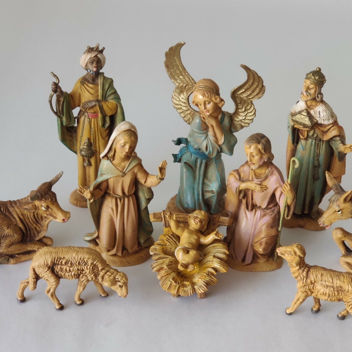 1983 DEPOSE FONTANINI SIMONETTI NATIVITY SET, LOT OF 11Pc. Spider
