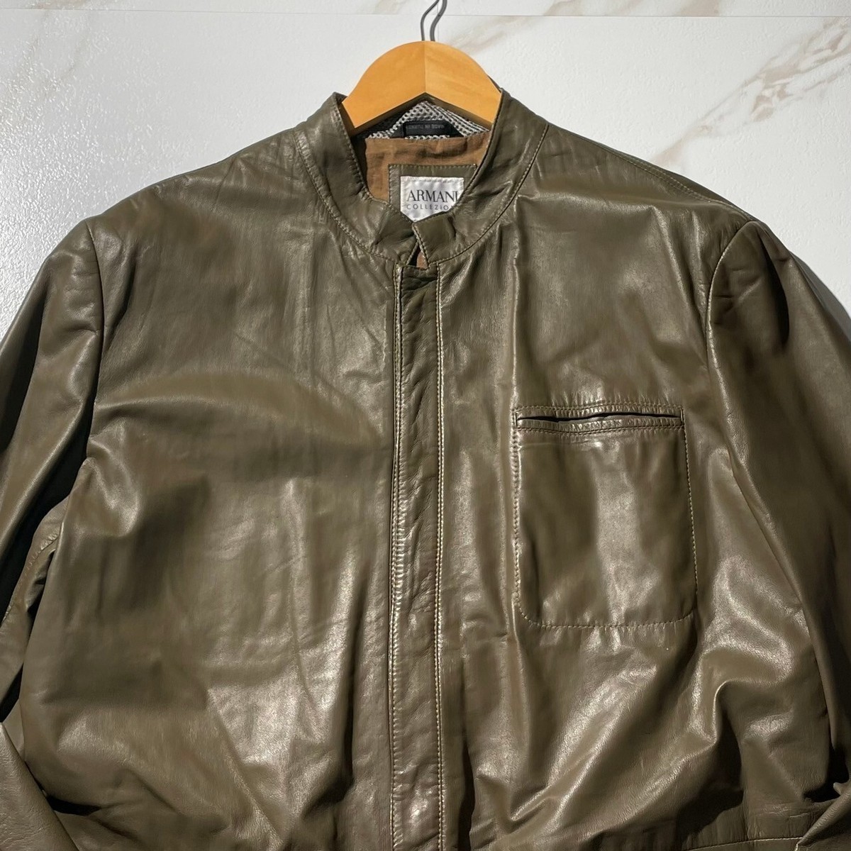 GIORGIO ARMANI イタリア製 lamb leather Giorgio Armani Men's Lambskin Leather Jacket | Neiman Marcus