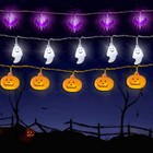 Halloween Lights LED String Orange Lights, Purple with Battery Outdoor Light