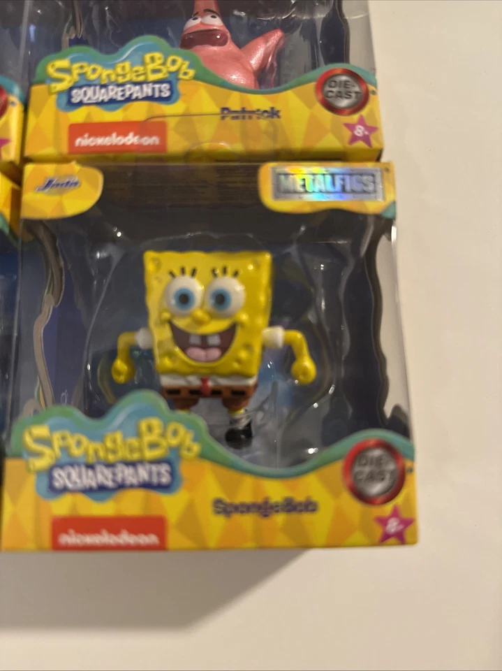 Juego de 4-2024 Jada Metal Figuras Bob Esponja Pantalones Cuadrados 2.5 pulgadas Juego Completo de 4 Foto 3 de 4