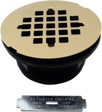 Westbrass D206P-01 4-1/2" OD Shower Drain Assembly and Grid Strainer Cover fits