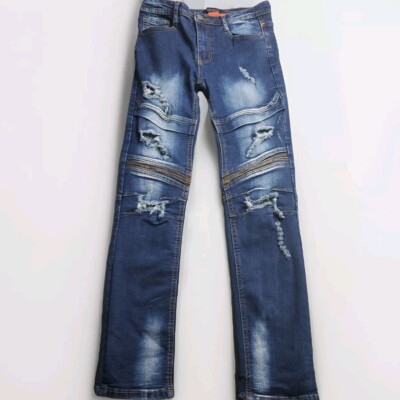 Encrypted Junior Boy's Jeans  Blue  Distressed  Ripped  Size  18  Skater  Grunge