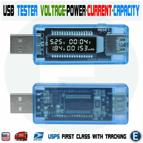 USB OLED Battery Tester Power Detector Voltage Current Capacity Meter KWS-V20
