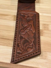 Hand Crafted Real Leather Knife Sheath- Flower Pattern