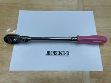 Snap-on Tools NEW PEARL PINK 3/8" Drive Hard Grip Long Flex Ratchet FHLFD80APP