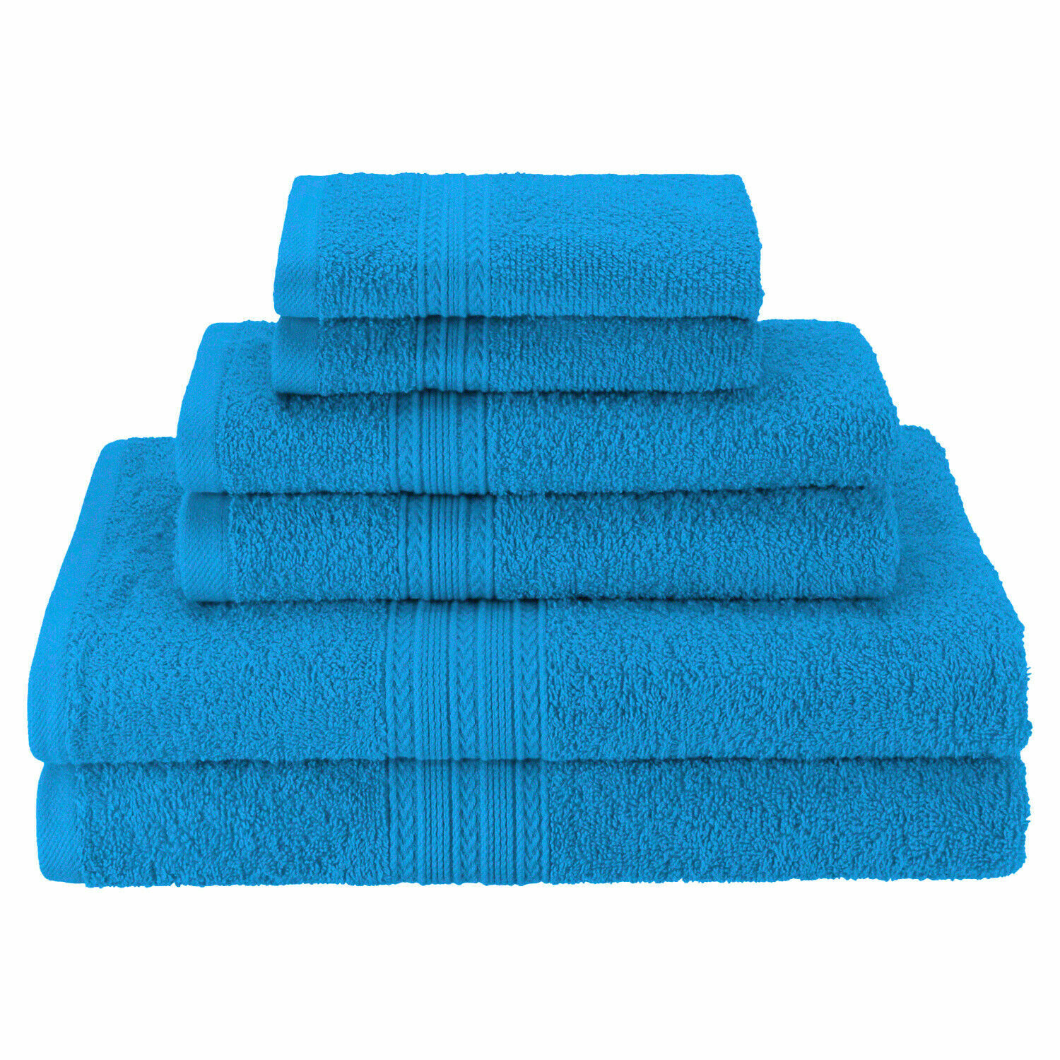 Towels Set 6 PC Set 100% Cotton 600 GSM 2 Bath 2 hand 2 wash Towels By Milano