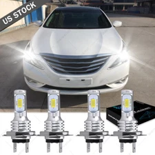 For Hyundai Sonata 2011-2014 6000K LED Headlight High Low Beam Combo 4 Bulbs Kit