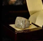 2.50 Ct Round Simulated Diamond Men's Stunning Pinky Ring 14k Yellow Gold Plated