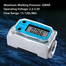1" Inch Turbine Digital Diesel Water Fuel Flow Meter Oval Gear Flow Gauge