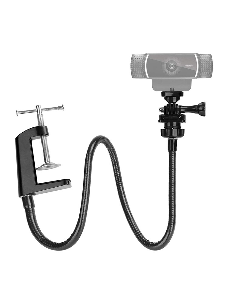 Webcam Stand Enhanced Durable Desk Jaw Camera Clamp Flexible Adjustable Bracket-image