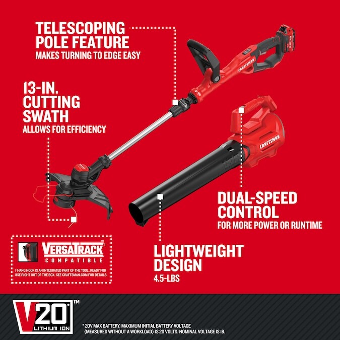 Craftsman Trimmer And Blower Combo Lowes CraftsmanV20 20-Volt Max