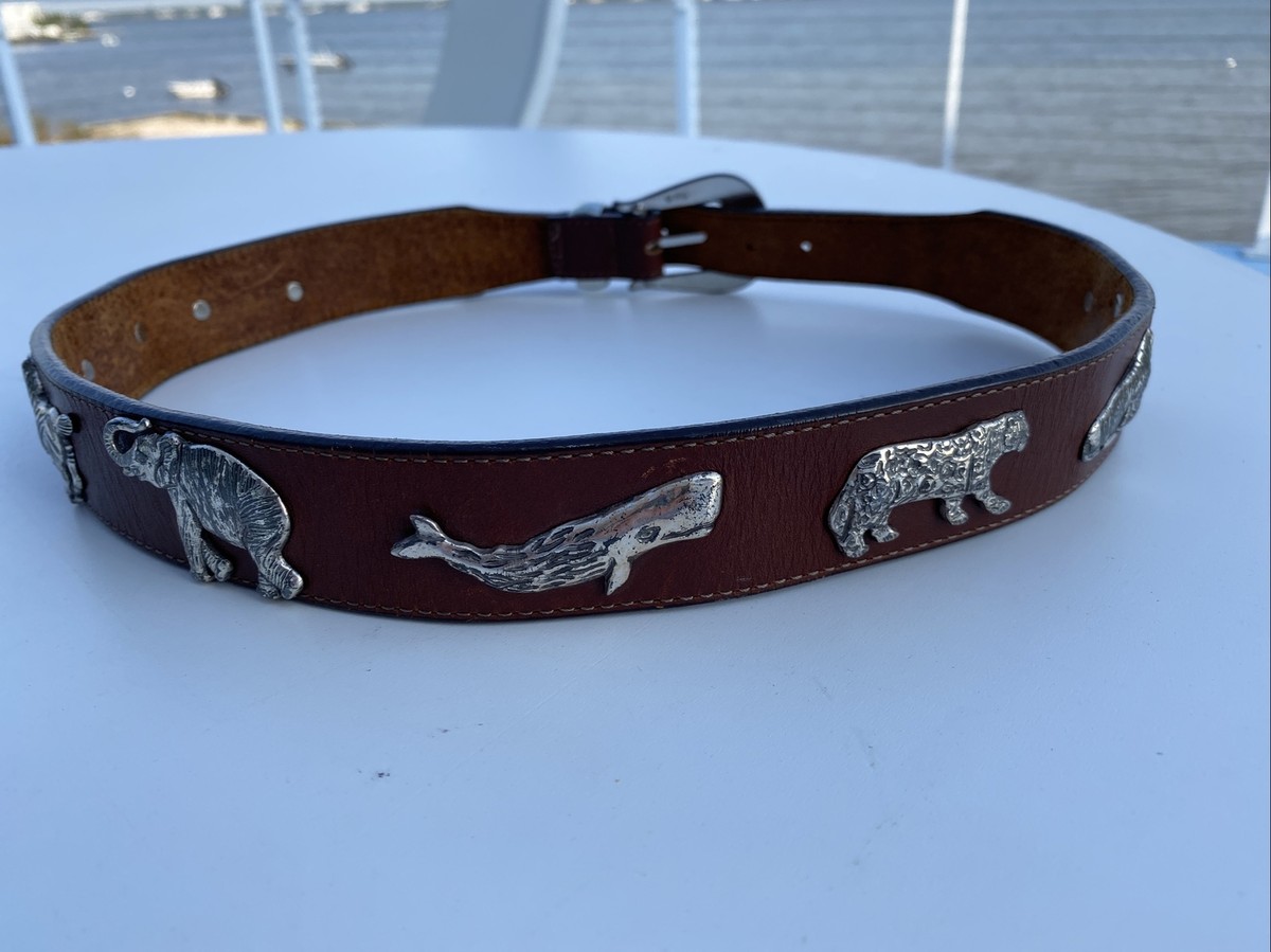 Honest Silver Animal Leather Belt Size 30. Dated 1992. | eBay
