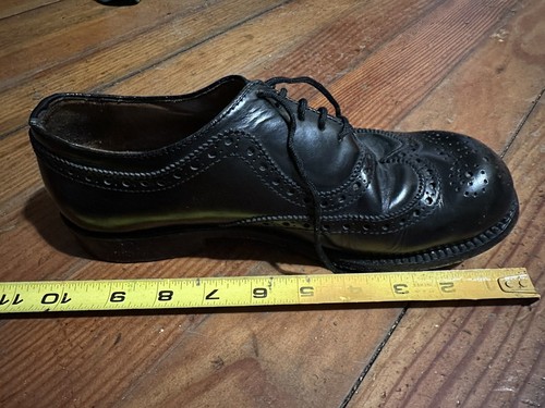Vintage Omari schwarz Leder hergestellt in Italien Budapester elegante Schuhe 7 7,5 Herren - Bild 1 von 13