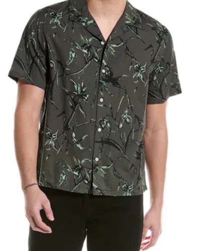 RAG & BONE $225 Men's Avery Floral Army Green Button Down Shirt Size Small - Picture 3 of 7