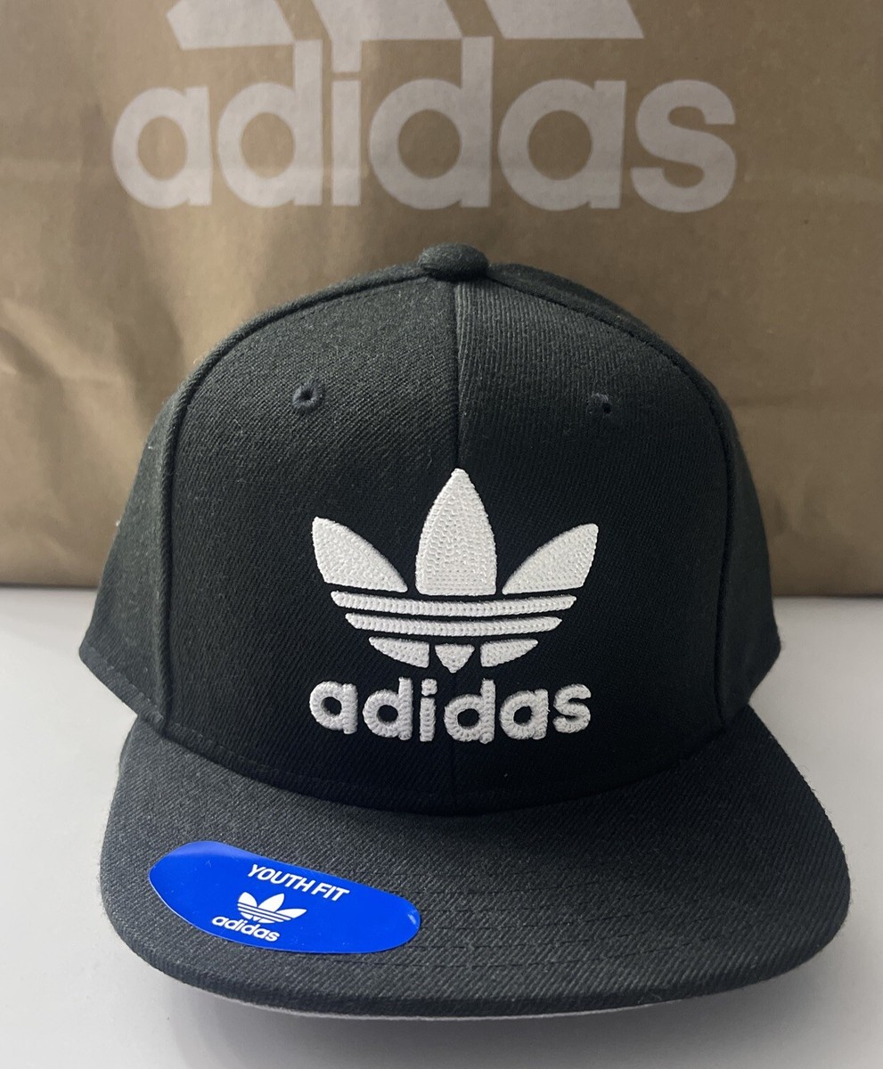 Adidas Hat Cap Youth OSFY Black Logo Adjustable | eBay