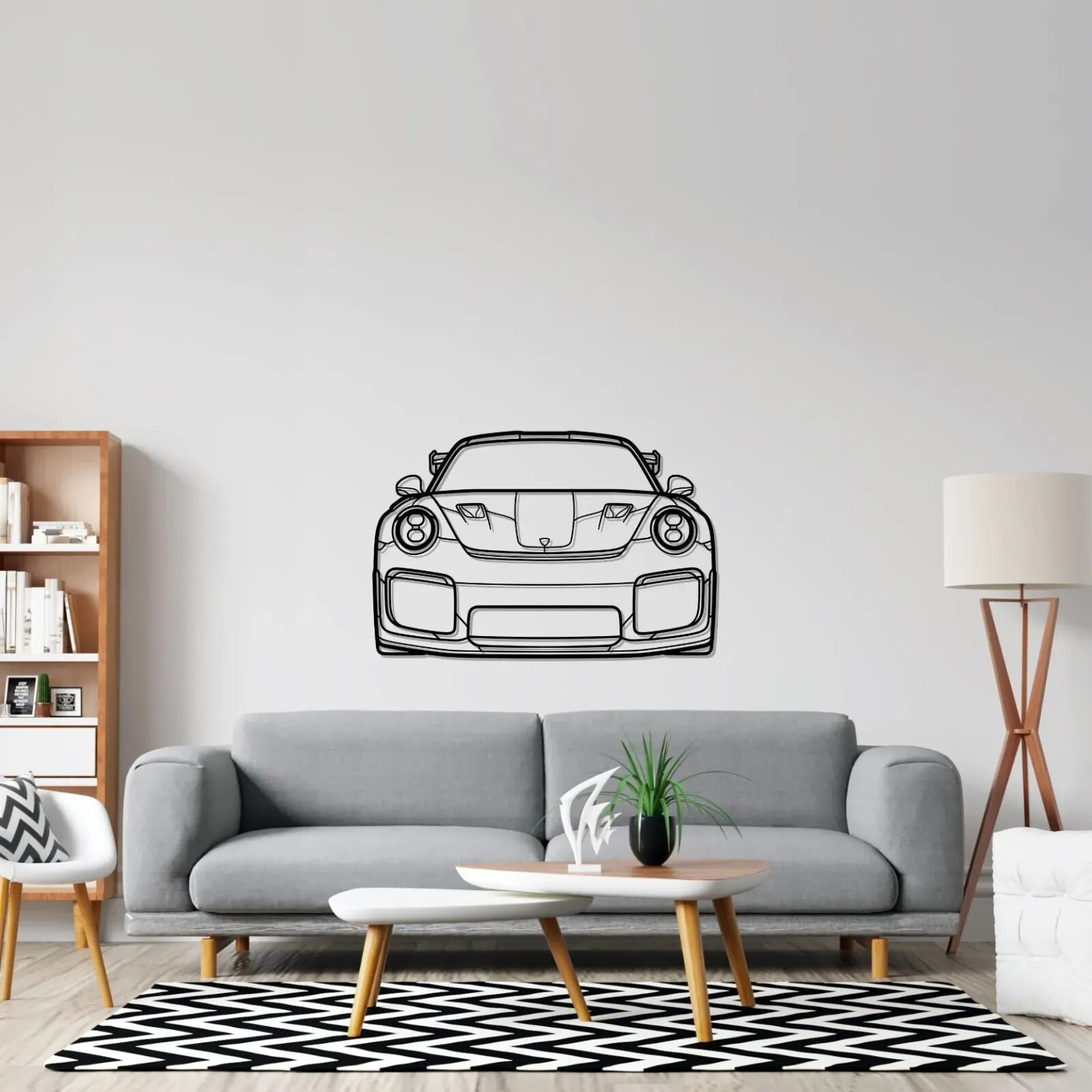 Arte de pared decoración del hogar 3D acrílico metal coche auto póster silueta EE. UU. 911 GT2