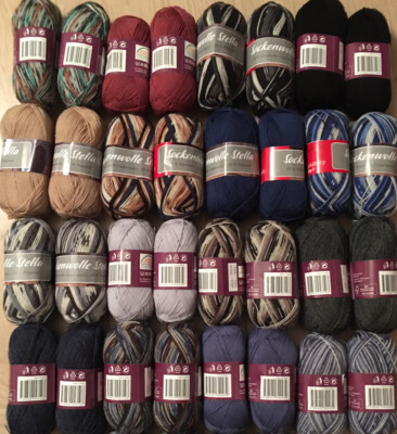 1-5 kg, bunt gemischte Sockenwolle, Strumpfwolle, 50gr Knäule