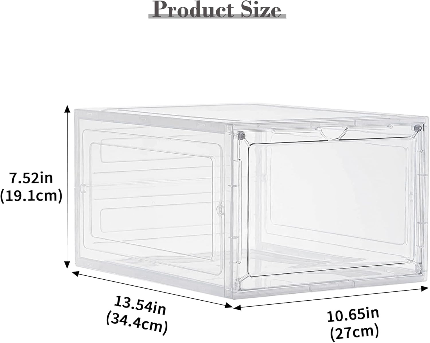 Storage Bins with Lids, 6 Pack Clear Plastic Storage Containers with Magnetic Ac