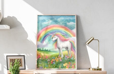 Unicorn Poster, Unicorn Wall Art, Watercolor Unicorn, Unicorn Painting